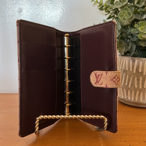 LV Small Mini Lin Red/Cherry Denim Day Planner - Picture 8 of 13